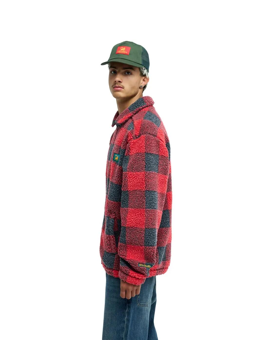Sherpa-Fleece mit Reißverschluss BOB MARLEY BUFFALO Rot Herren 3/4