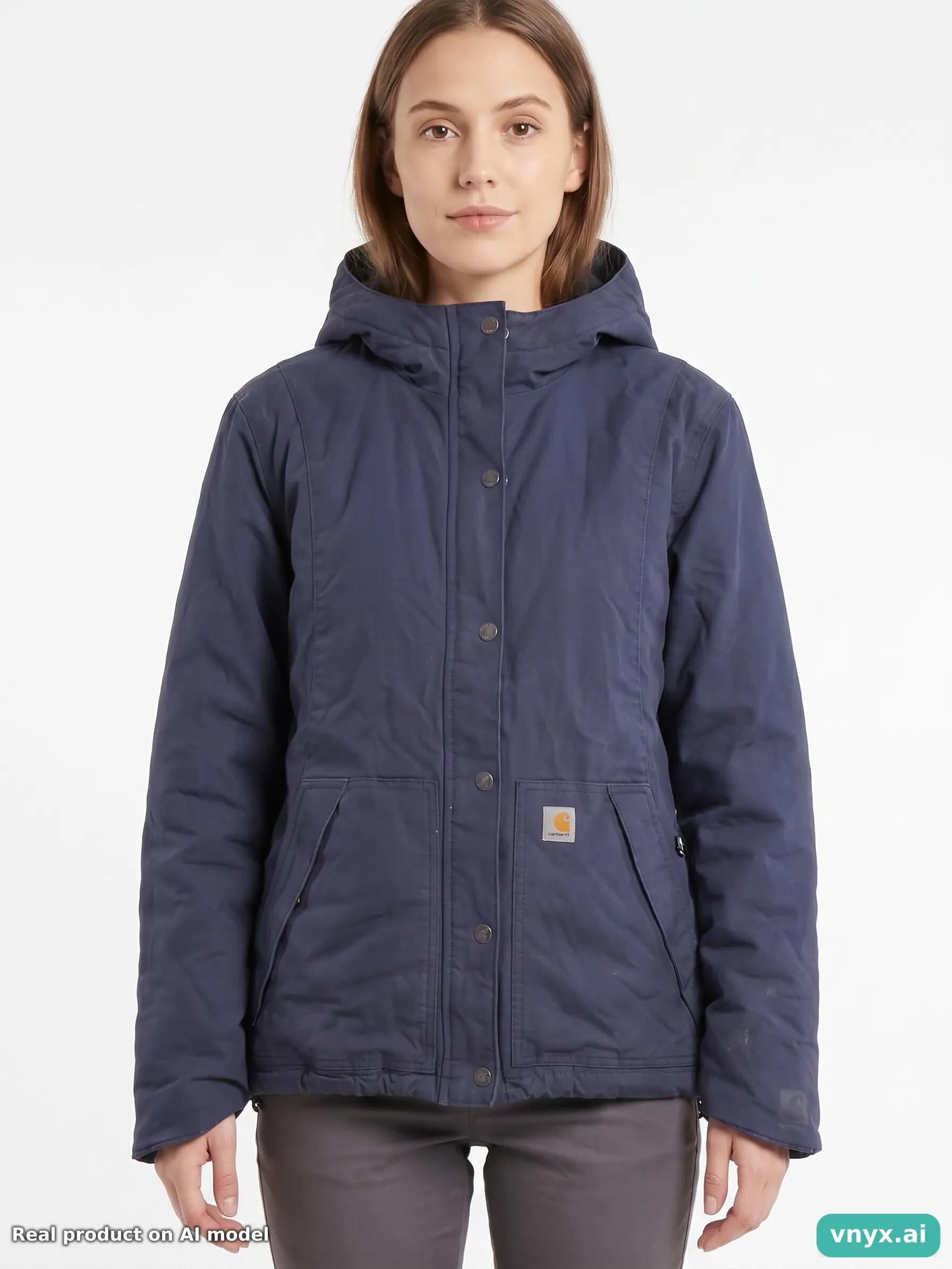 Second Life - Vintage Carhartt Dark Blue Outdoor Jacket Women S 5/5