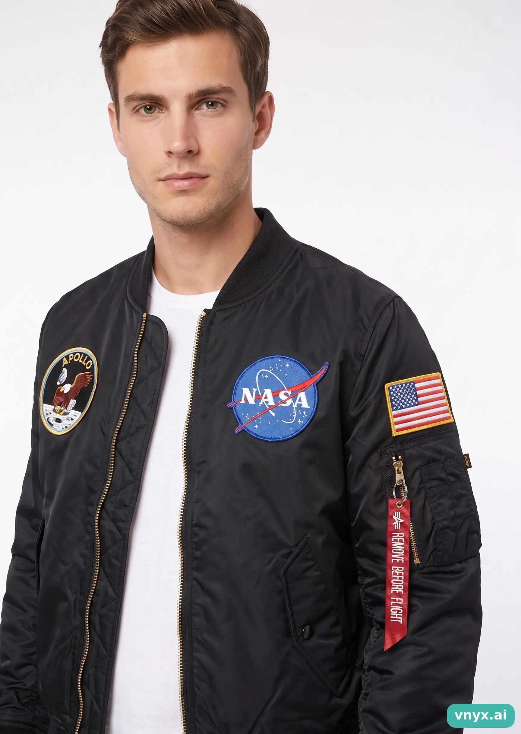 Second Life - Vintage Alpha Industries Black Bomber Jacket Men S 5/5