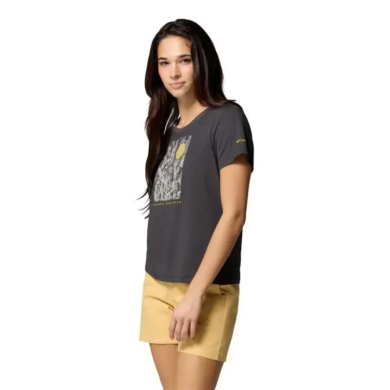 T-shirt damski Columbia Parsons Point SS Scoop Tee - Black Heather 3/4