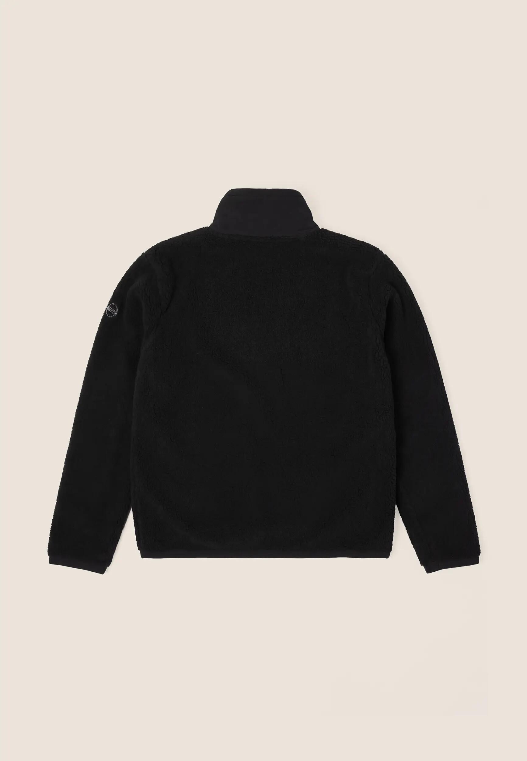 Chaqueta de mujer en pelo sherpa y forro polar con cremallera y cuello alto 2/3
