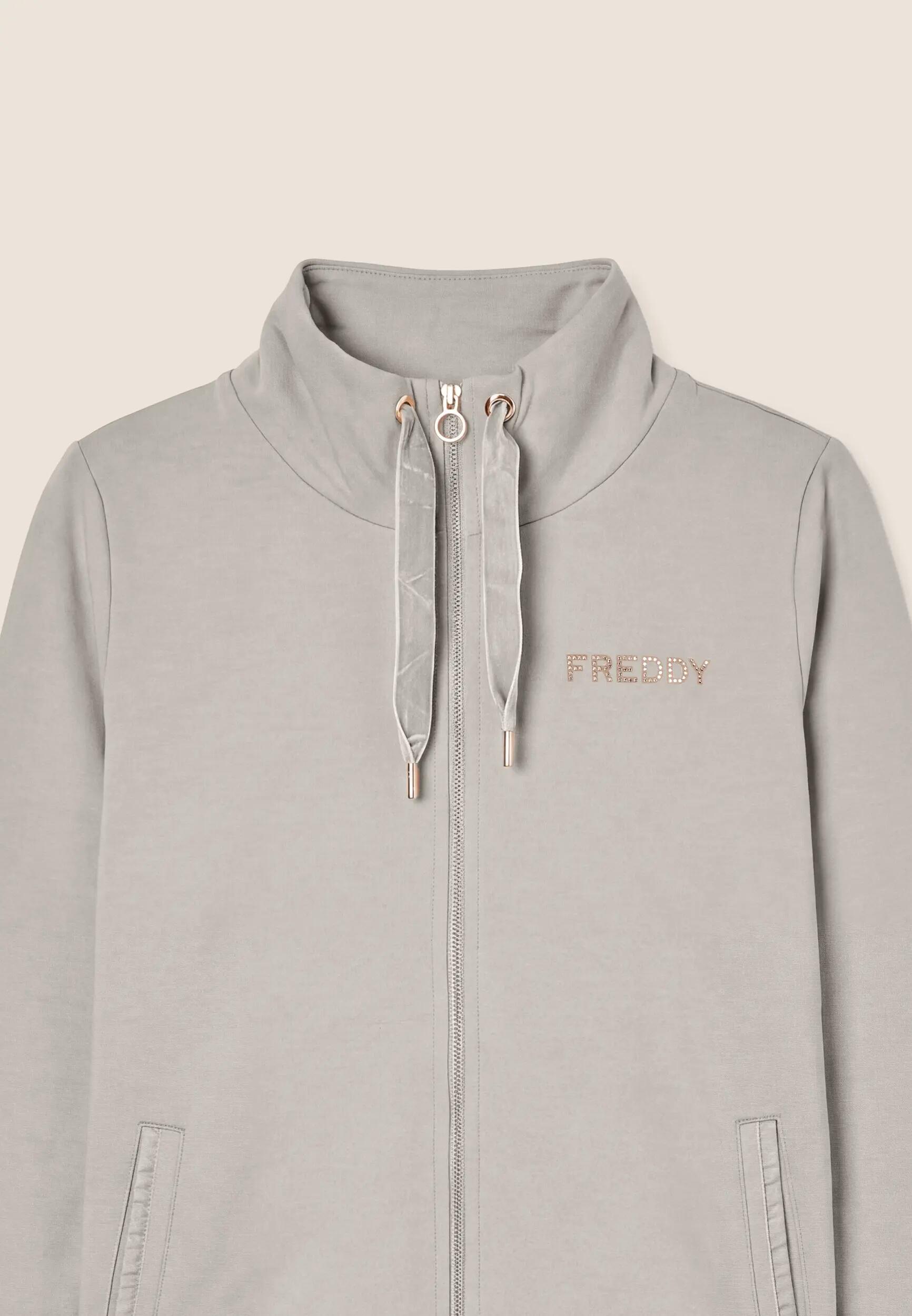 Sweat-shirt zippé à col montant pour femmes avec fente au dos 3/3