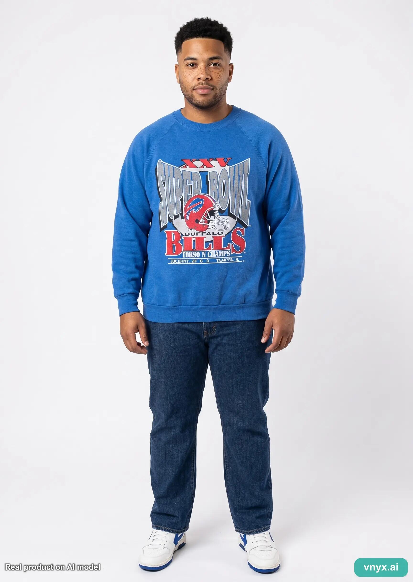 Second Life - Vintage Fruit of the Loom Dark blue Sweatshirt Men L 3/5