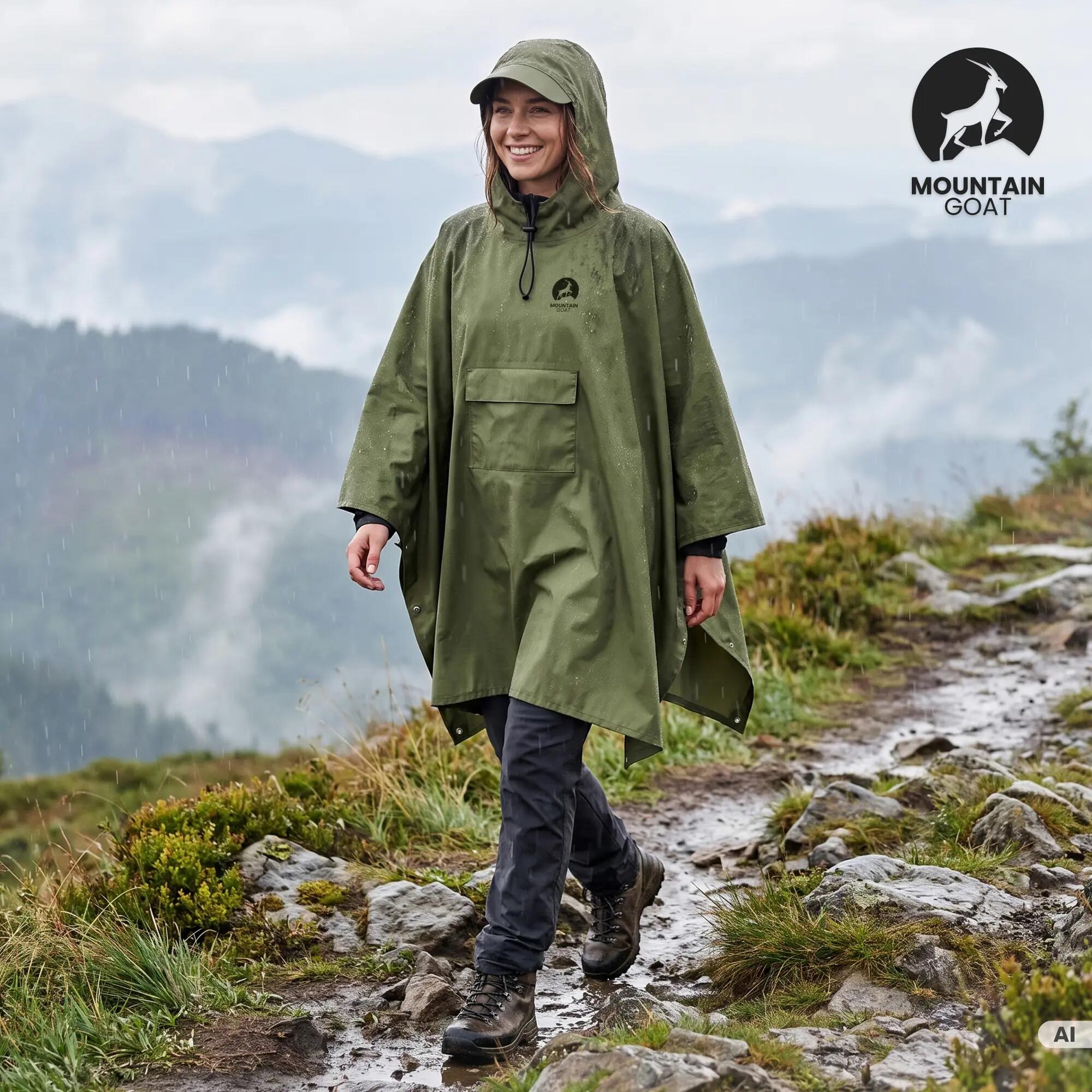 Peleryna przeciwdeszczowa ponczo 2w1 tarp turystyczny Mountain Goat 5/15