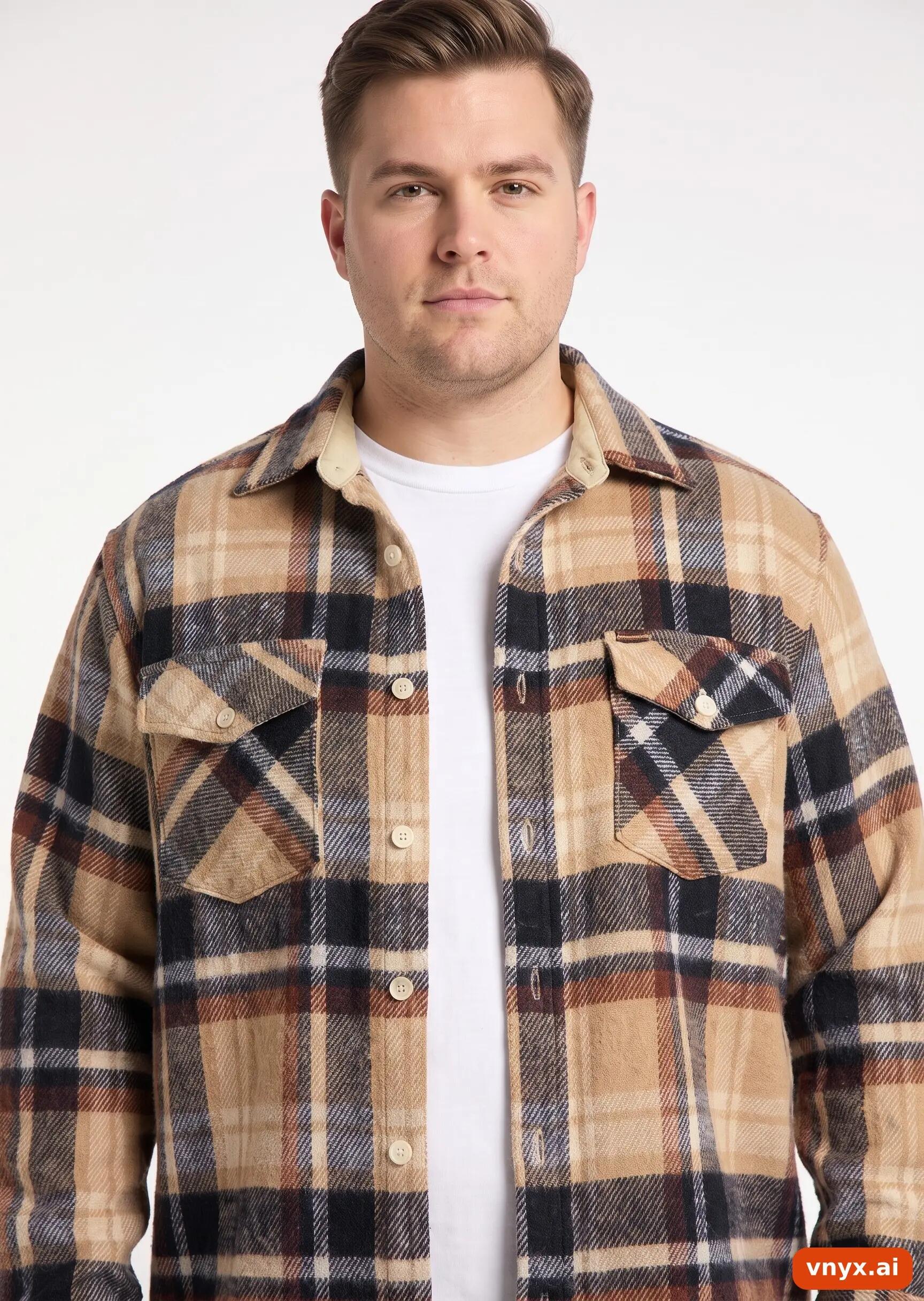 Second Life - Vintage Wrangler Tan Check Casual Shirt Men L 5/5