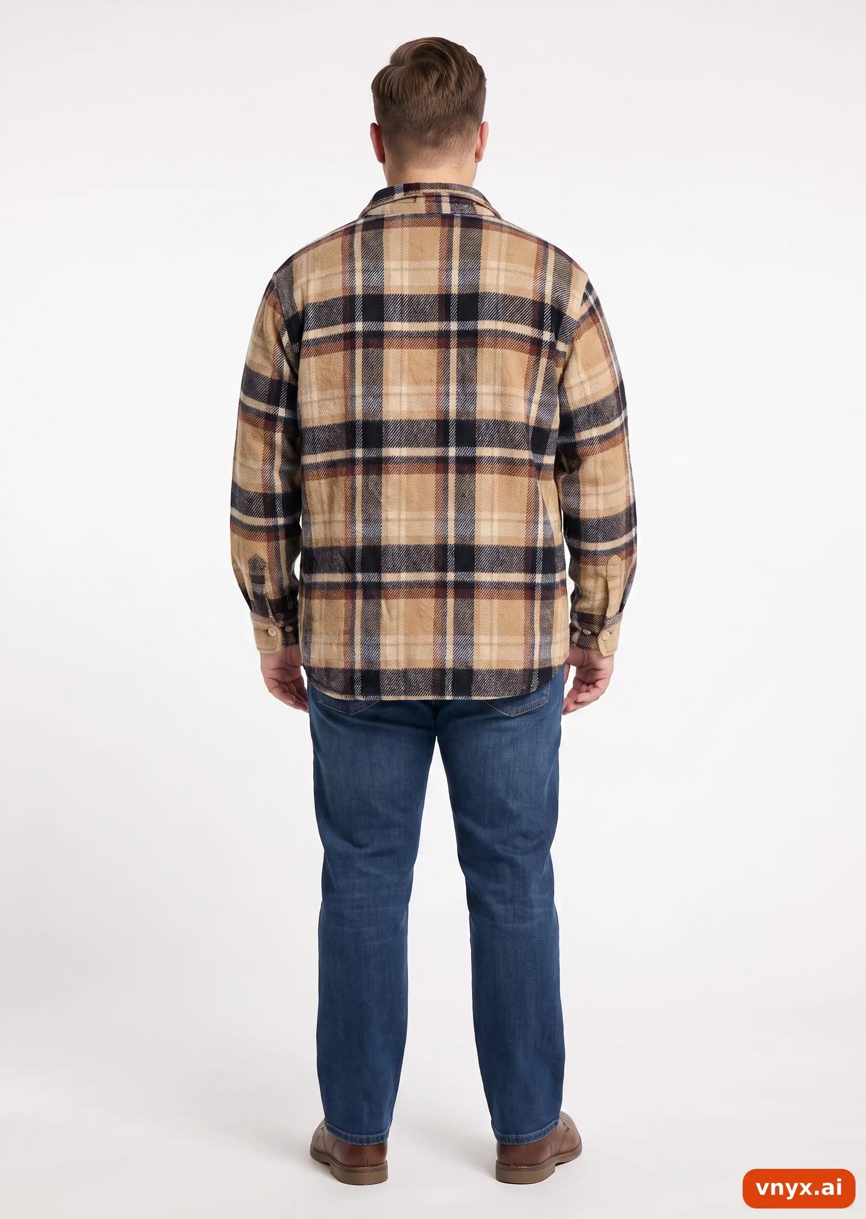 Second Life - Vintage Wrangler Tan Check Casual Shirt Men L 4/5