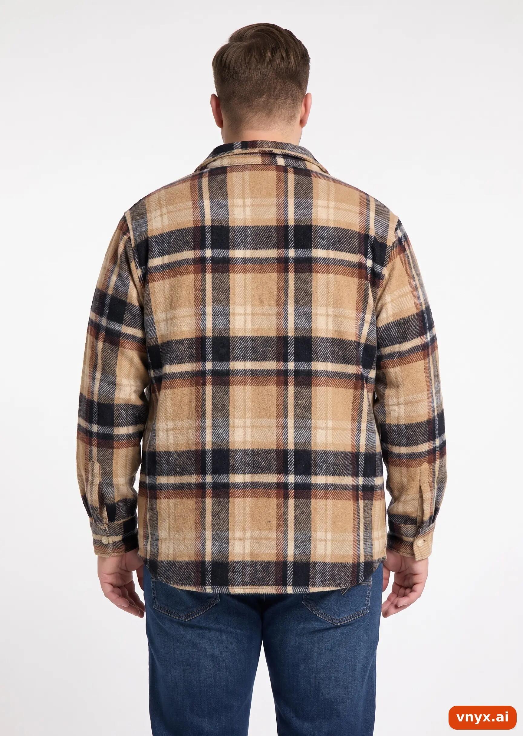 Second Life - Vintage Wrangler Tan Check Casual Shirt Men L 2/5