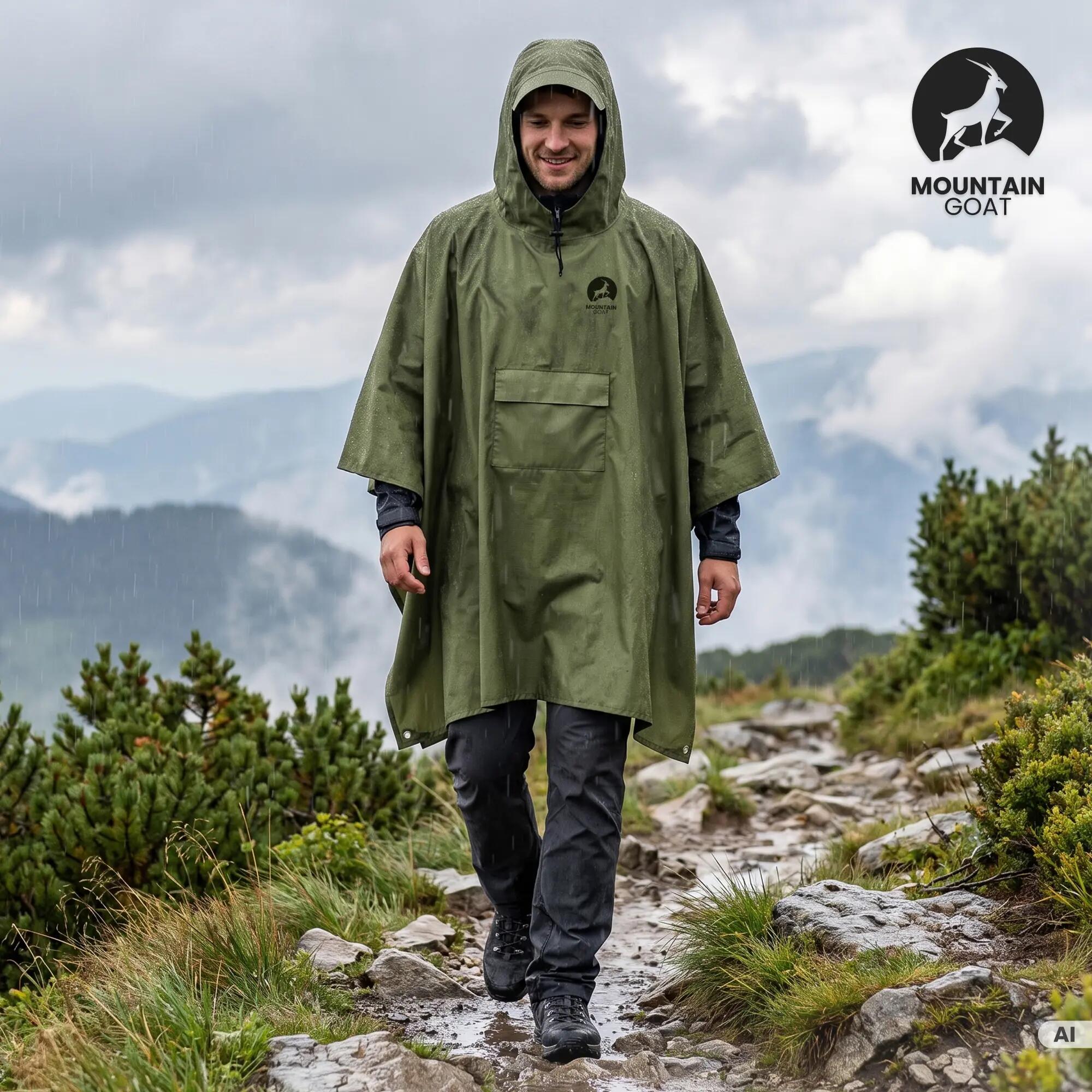Peleryna przeciwdeszczowa ponczo 2w1 tarp turystyczny Mountain Goat 2/15