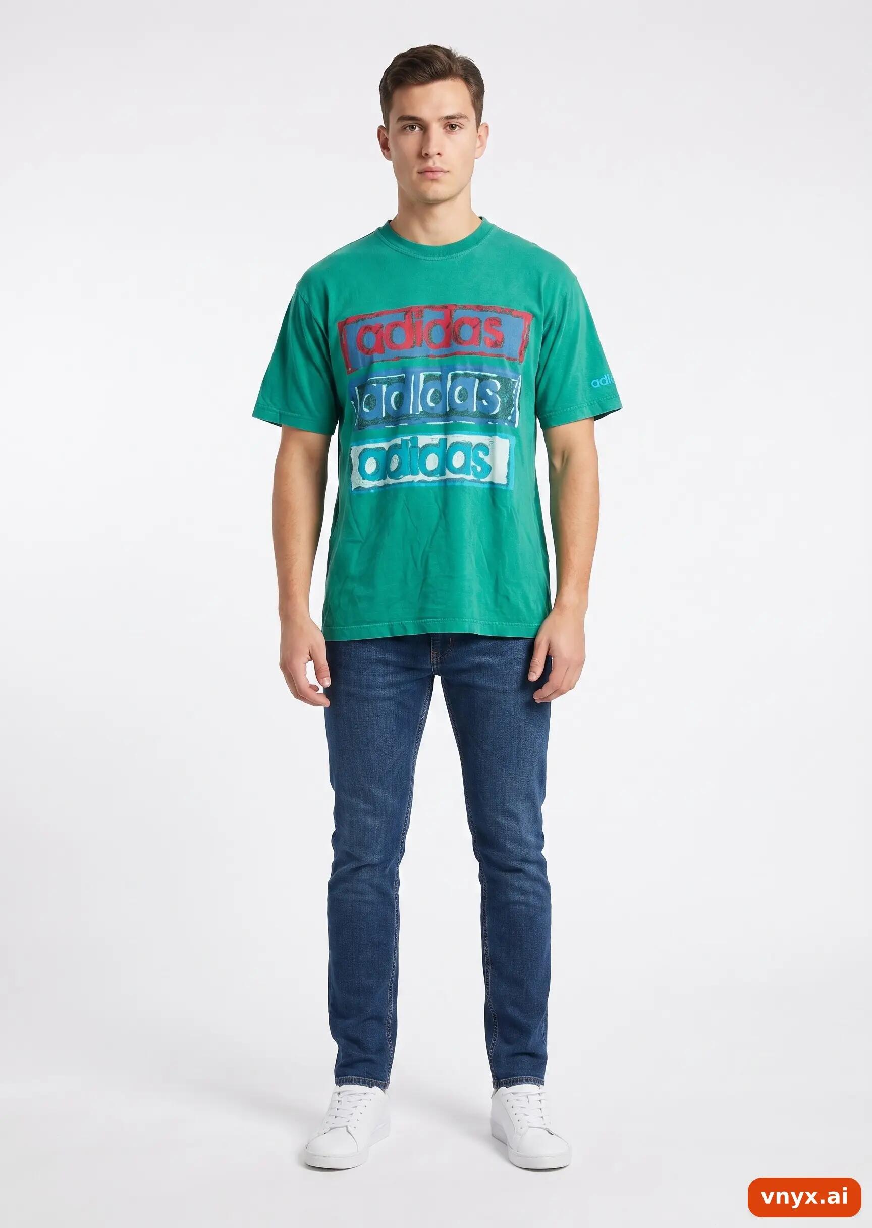 Second Life - Vintage adidas Teal T-Shirt Men S 3/5