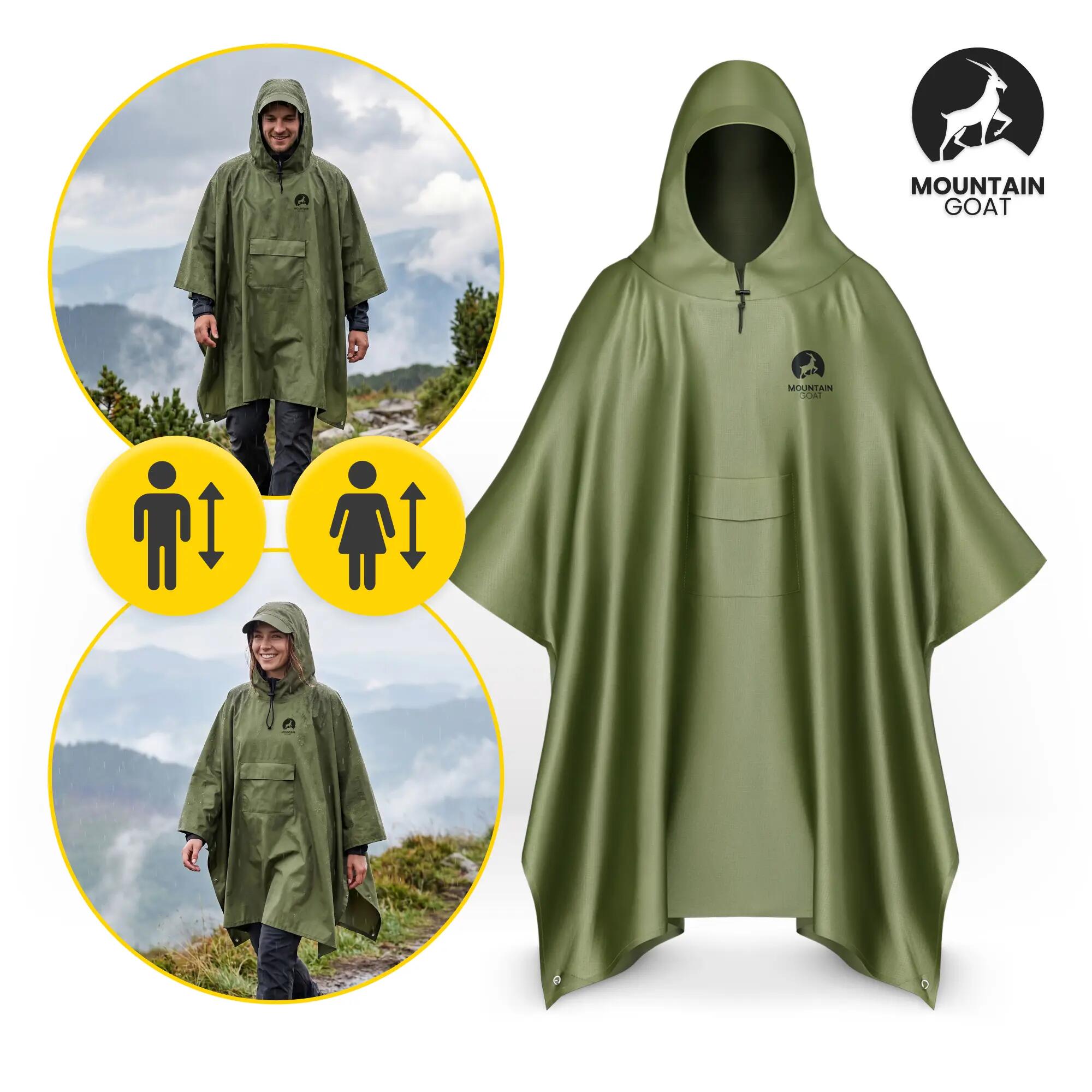 Peleryna przeciwdeszczowa ponczo 2w1 tarp turystyczny Mountain Goat 12/15