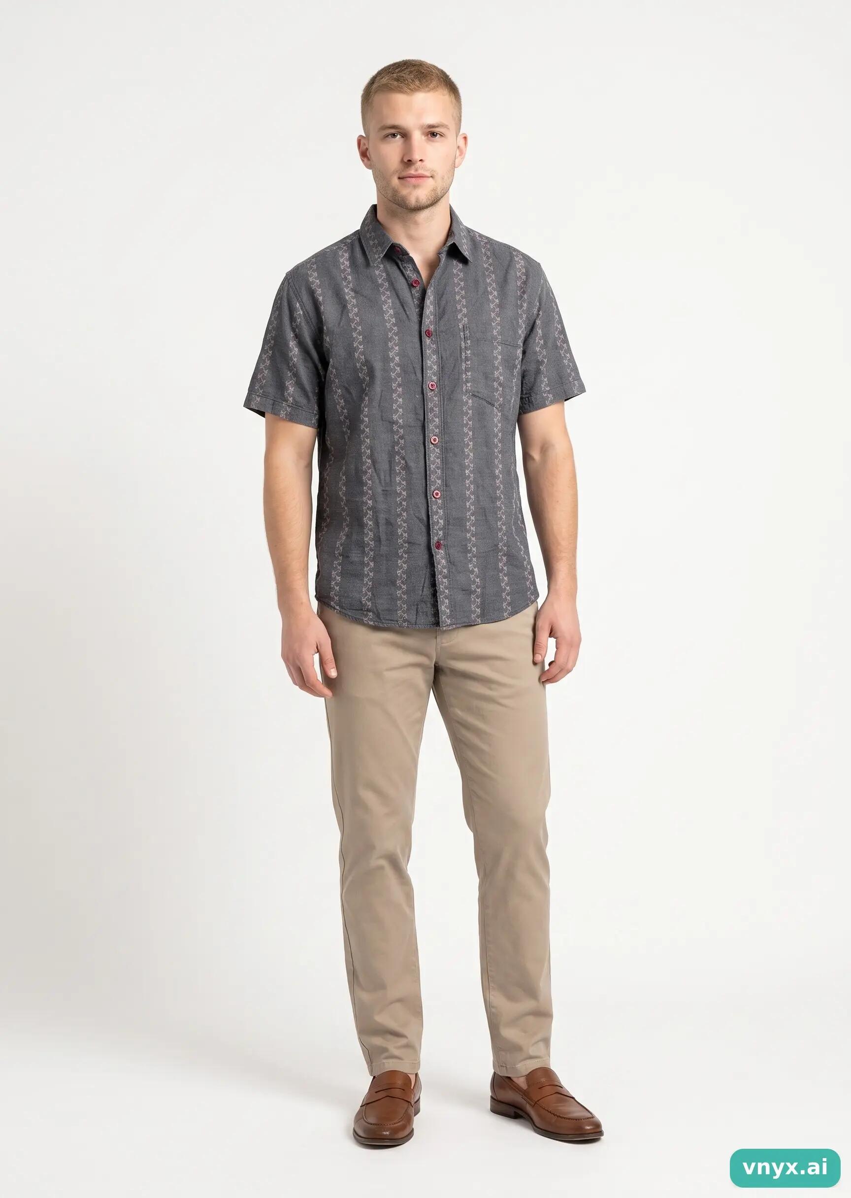 Second Life - Casual Oakley Shirt in Charcoal Grey size M Casual Shirt 3/5