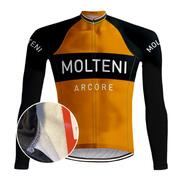 Maglietta da ciclismo retrò Molteni Orange (Pile) - RedTed