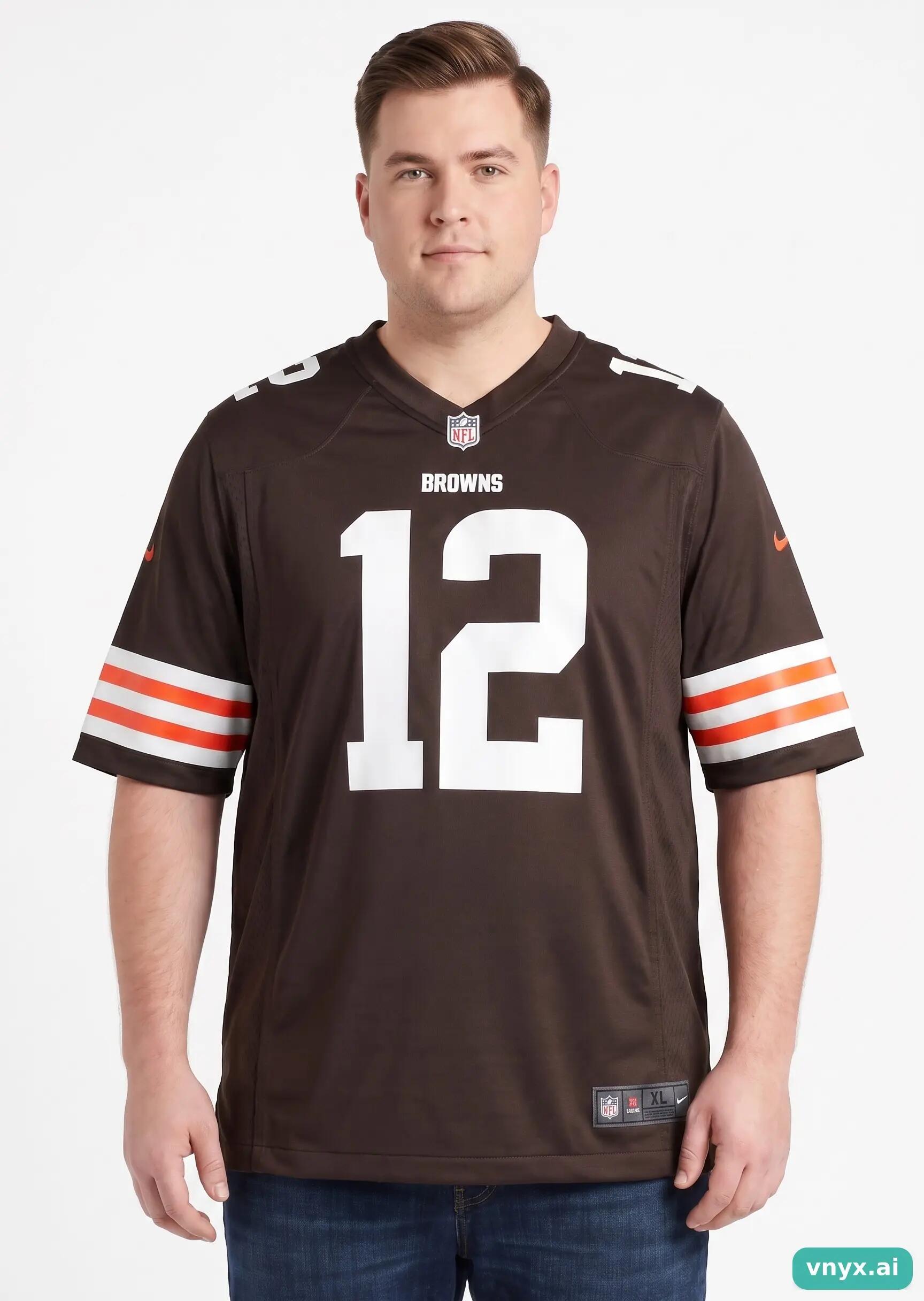 Second Life - Regular Nike Browns Jersey in Brown size XL Sports T-shirt 5/5