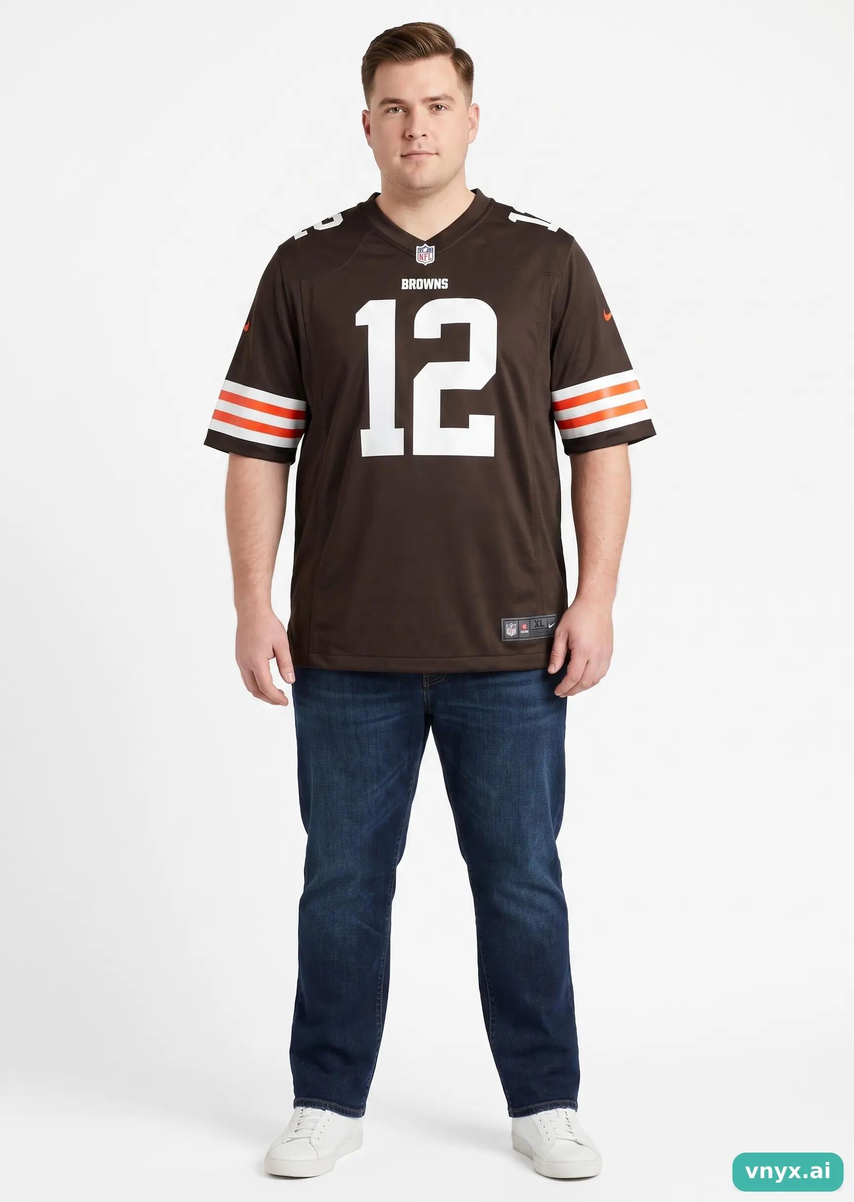 Second Life - Regular Nike Browns Jersey in Brown size XL Sports T-shirt 3/5