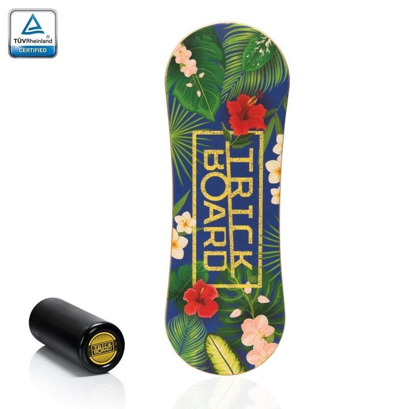 Deska do balansowania TRICKBOARD CLASSIC TROPICAL z czarnym wałkiem TÜV