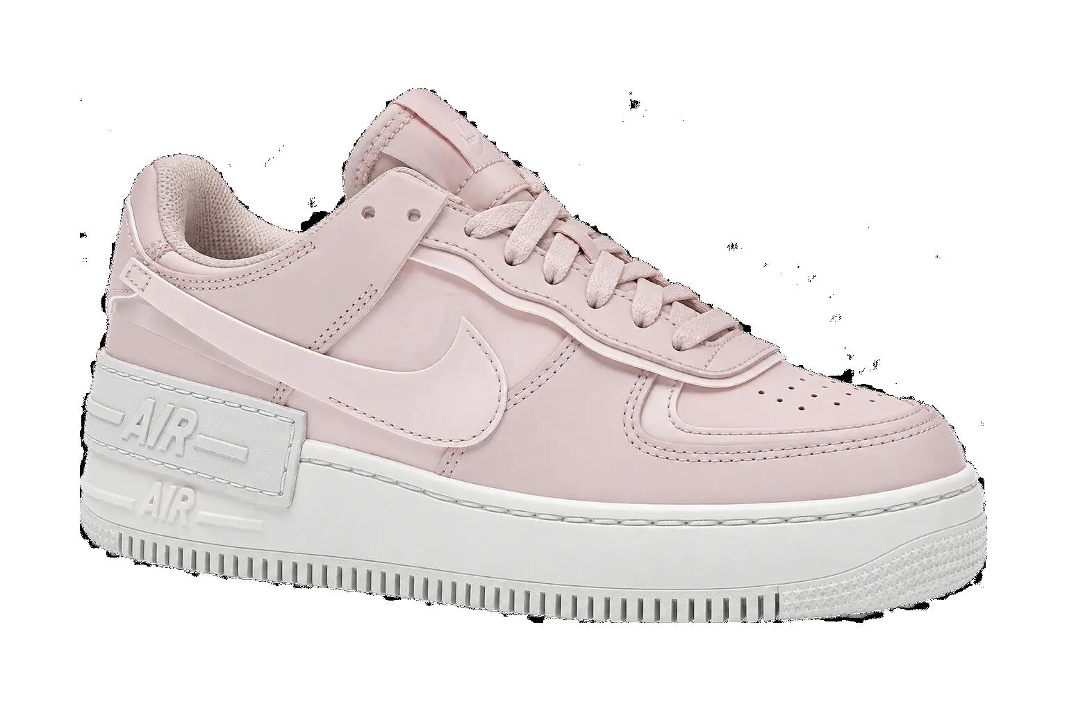 Dámske tenisky - nízky strih, koža, lesklé - Air Force 1 Shadow - ružová 1/1