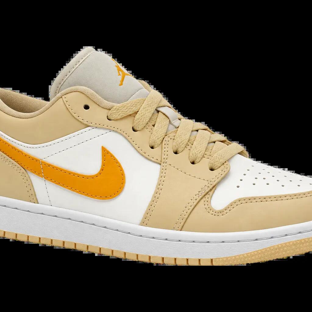 Dámske - tenisky - nízke topánky - Air Jordan 1 Low - biela, okrová žltá