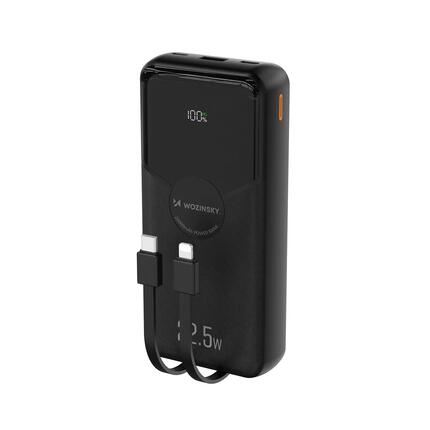 Powerbank Wozinsky 20000mAh 22,5w 20w z wbudowanymi kablami Lightning i USB-C