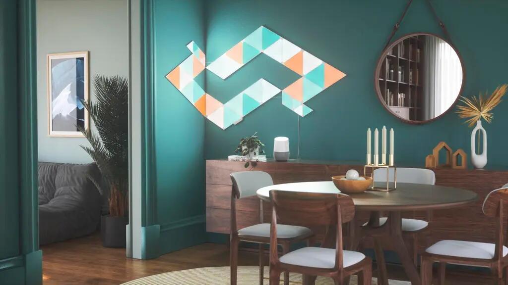 Painéis de luz Nanoleaf Shapes Triangles Mini, conjunto de 10 9/12