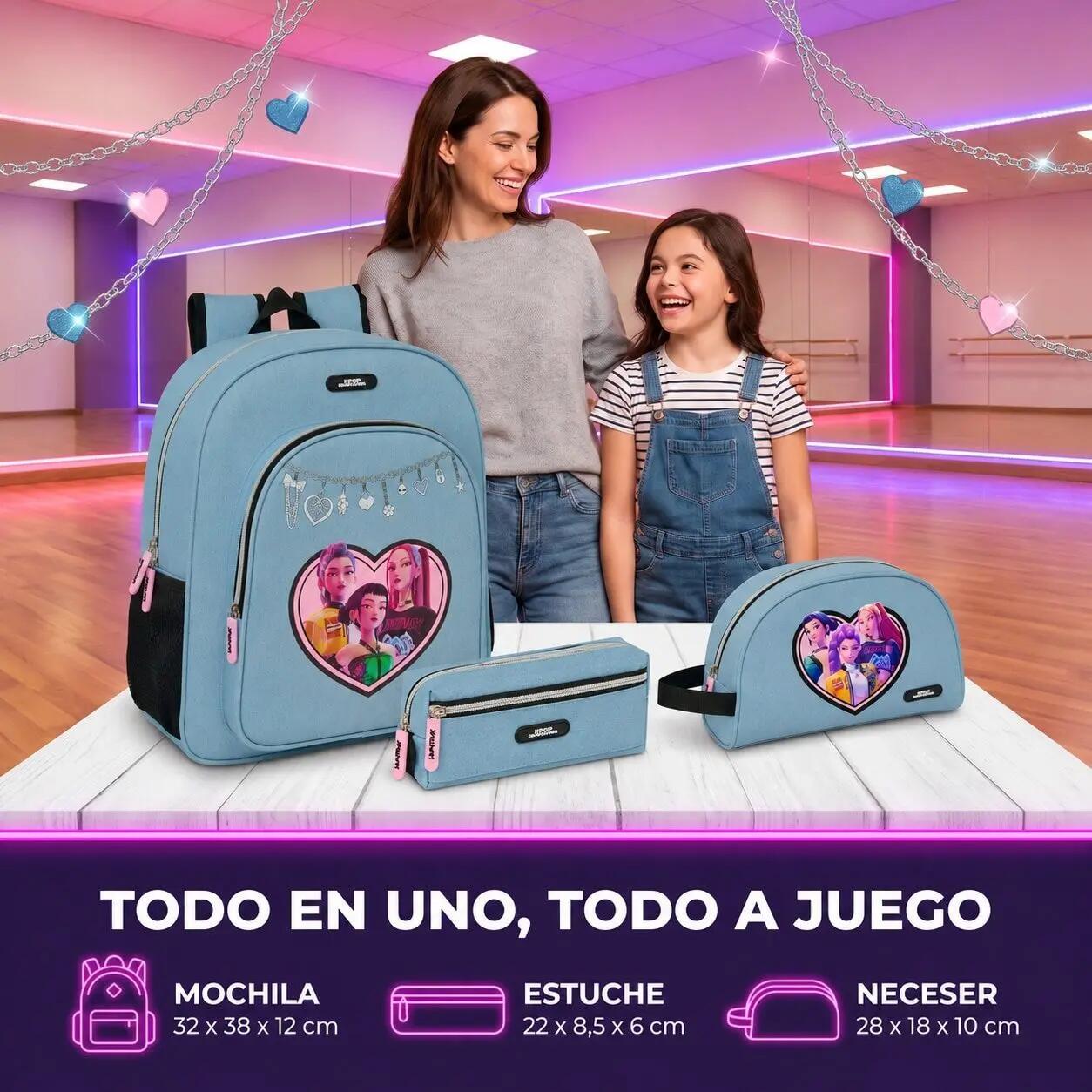 Conjunto K-Pop Demon Hunters Huntr/X: Mochila, Estojo e Nécessaire 6/6