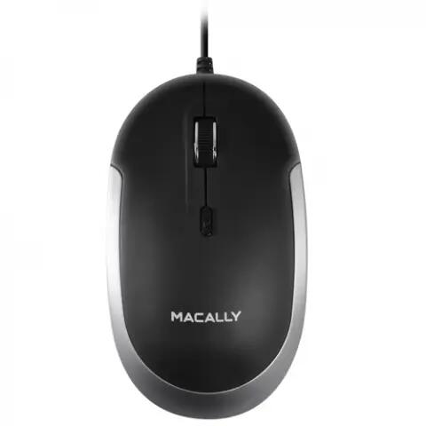 Rato ótico USB-C com fio Macally DynaMouse - preto/cinzento 2/5