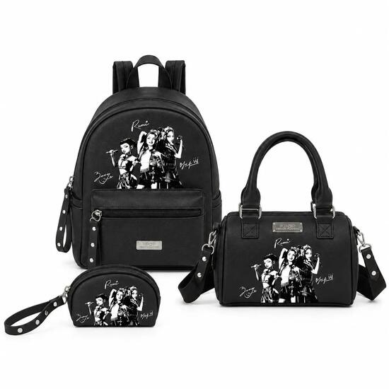 Lot K-Pop Demon Hunters Spirit: Mini-Sac à Dos, Sac et Porte-Monnaie Similicuir