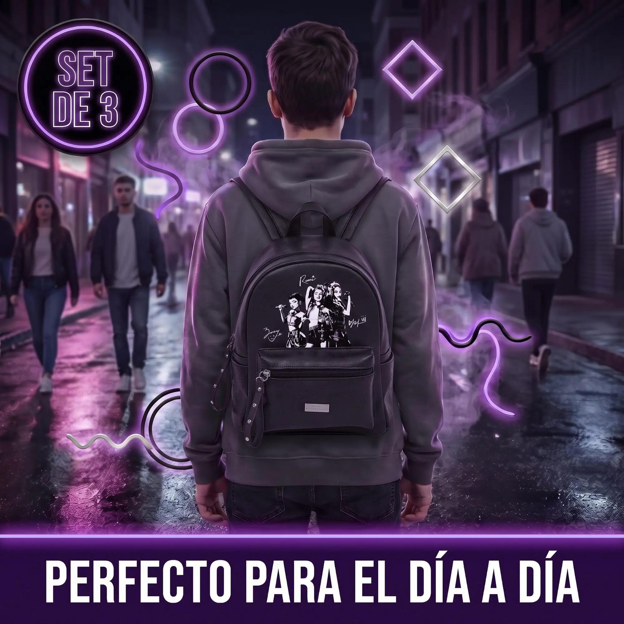 Set K-Pop Demon Hunters Spirit: Mini Zaino, Borsa e Portamonete Similpelle 5/6