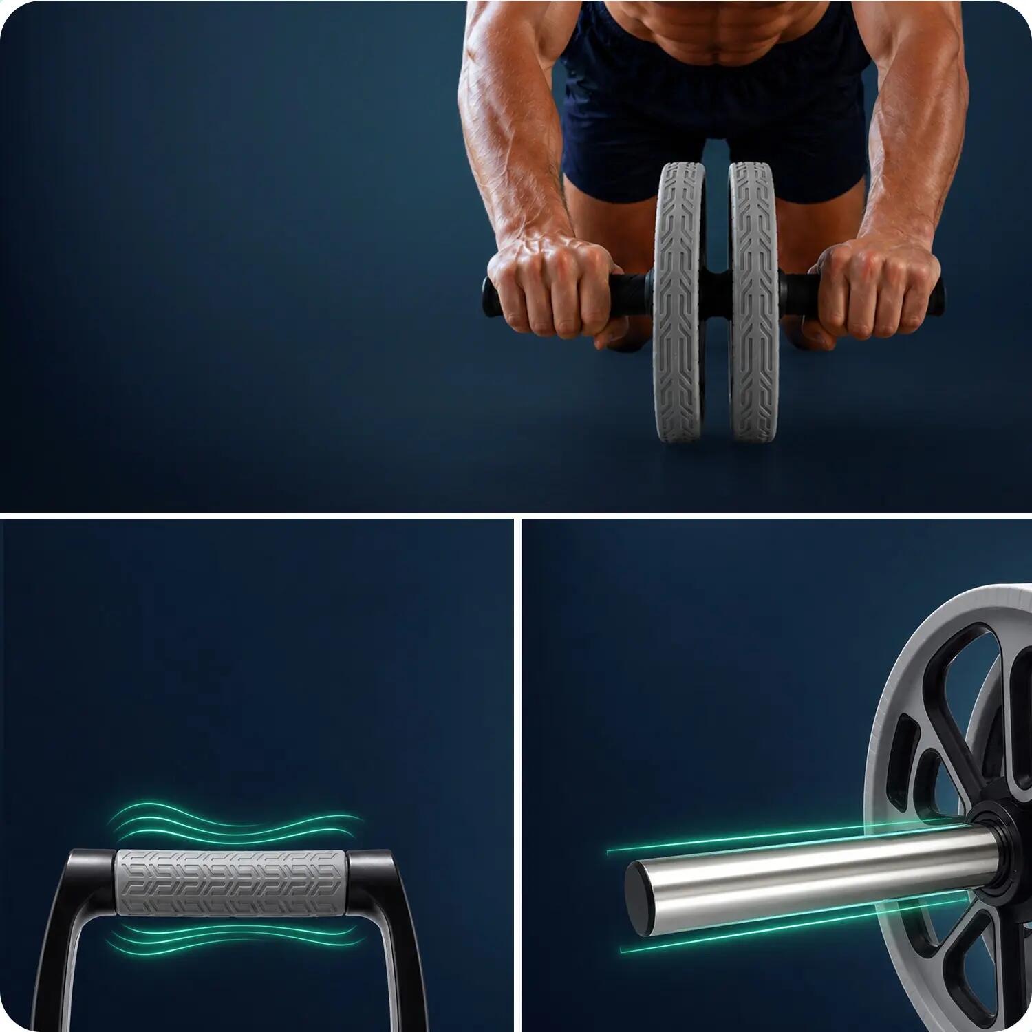 Ab Wheel Bauchroller Fitness 3-in-1 mit Liegestützgriffen 5/5