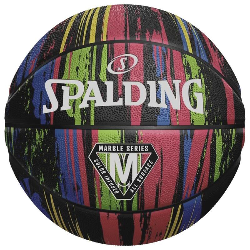 Balón de Baloncesto Spalding Marble Series Black Rainbow Talla 7