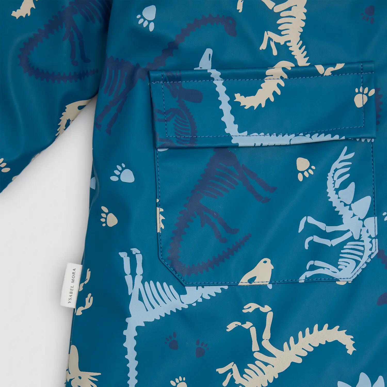 Capa de chuva de menino estampado de dinossauros com forro polar 4/6