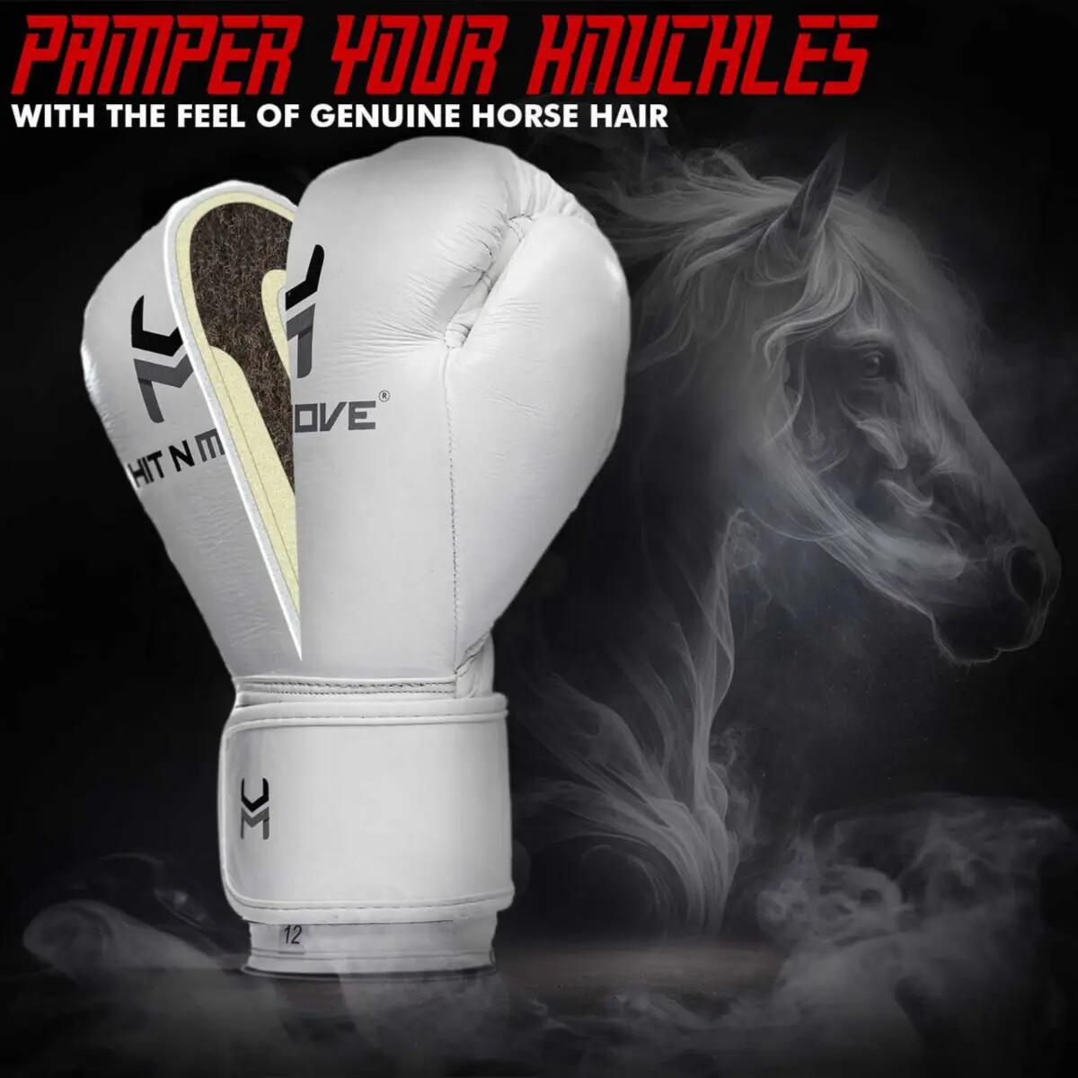 Guantoni Boxe Horsehair HitnMove Bianco 16oz 4/5