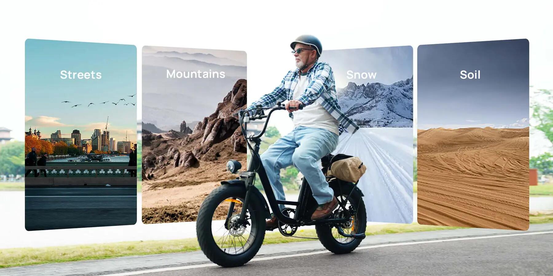 Stads e-bike URLIFE E20 PRO 20" all-terrain fat tires 13/15