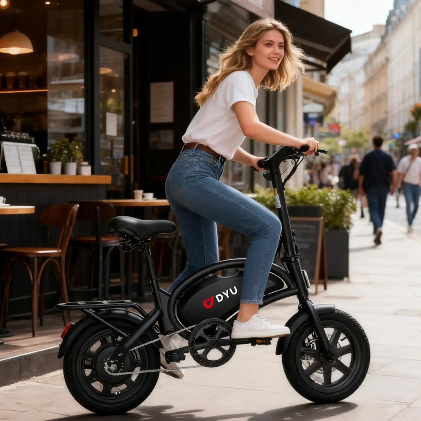 Mestský elektrobicykel pre dospelých DYU D3F MINI 14" pláště 8/15