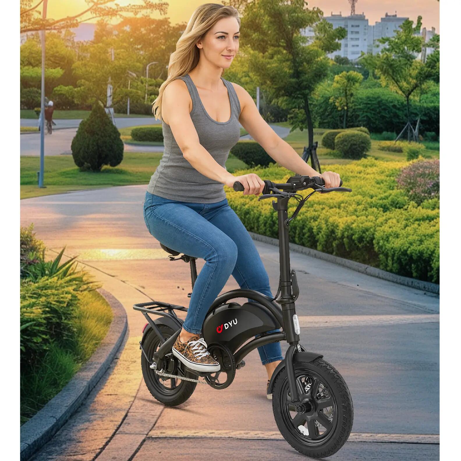 Mestský elektrobicykel pre dospelých DYU D3F MINI 14" pláště 6/15