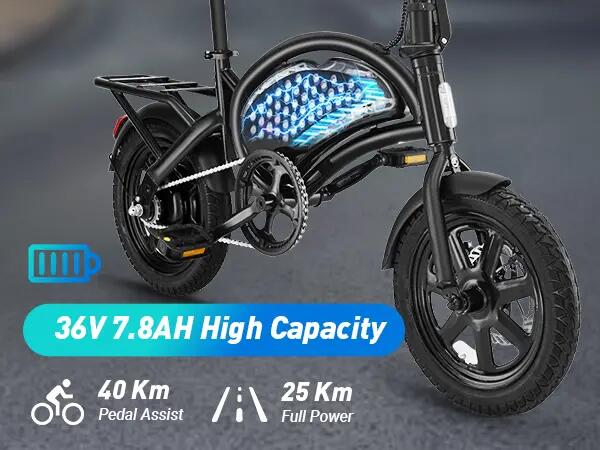 Mestský elektrobicykel pre dospelých DYU D3F MINI 14" pláště 10/15