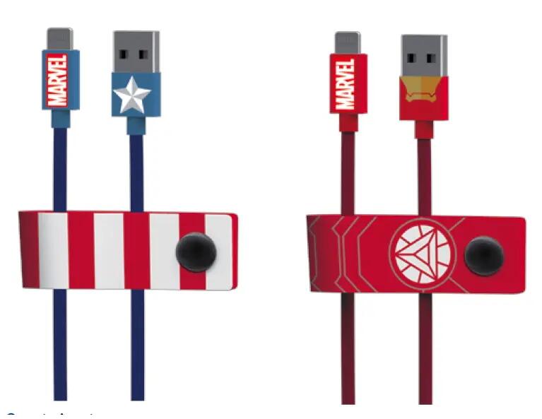 Cabo USB-microUSB - Marvel Iron Man - vermelho/branco 5/5