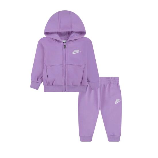 Nike - Babymeisjes Trainingspak Capuchon en Rits Club Fleece, Paars