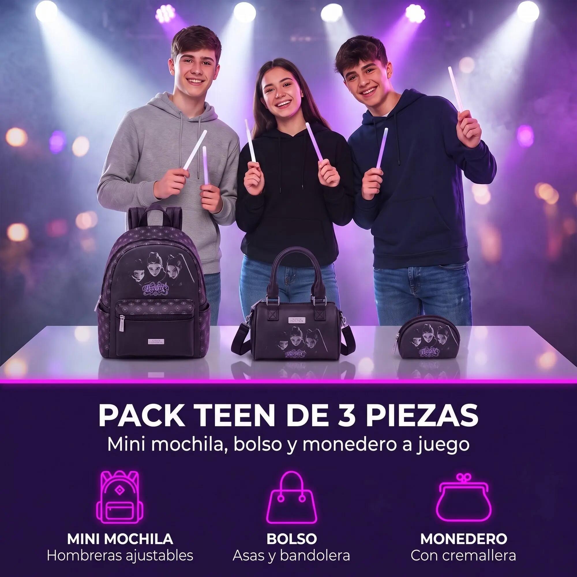 Set K-Pop Demon Hunters Song: Mini Zaino, Borsa e Portamonete Similpelle 2/6
