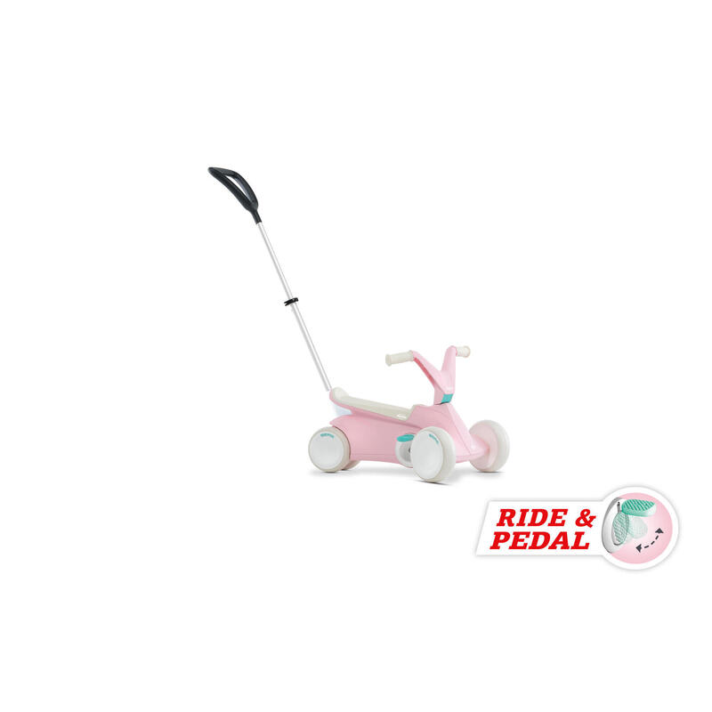 Vélo d'équilibre GO2 Rose avec barre à pousser