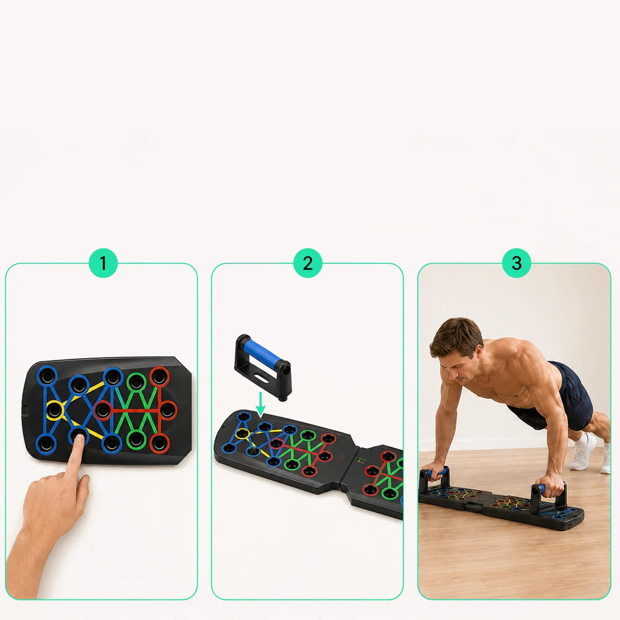 Planche de pompes musculation 14 positions + 2 bandes 4/6