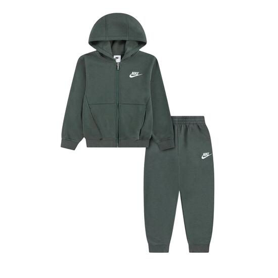 Nike - Kinder Trainingspak Capuchon en Rits Club Fleece, Groen