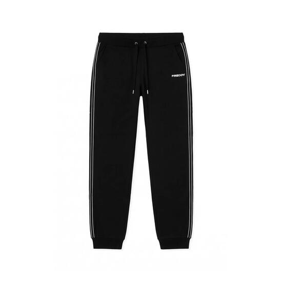 Pantalon de jogging pour femmes avec bandes nacrées et bas côtelé