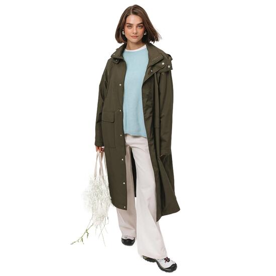 Unisex Kurtka Wodoodporna Przeciwdeszczowa Bordowa Parka Oversize Kubota M