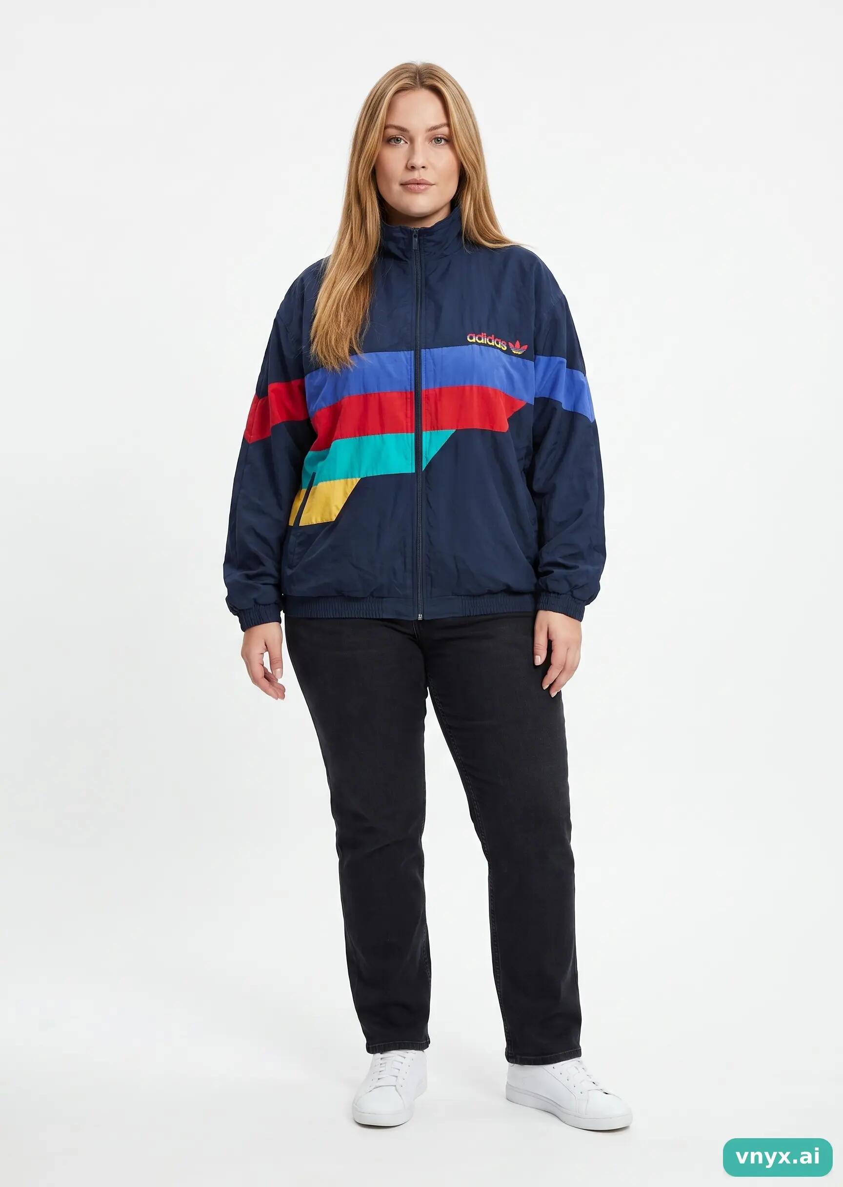 Second Life - Vintage Adidas Windbreaker in Navy Blue size XXL 3/5