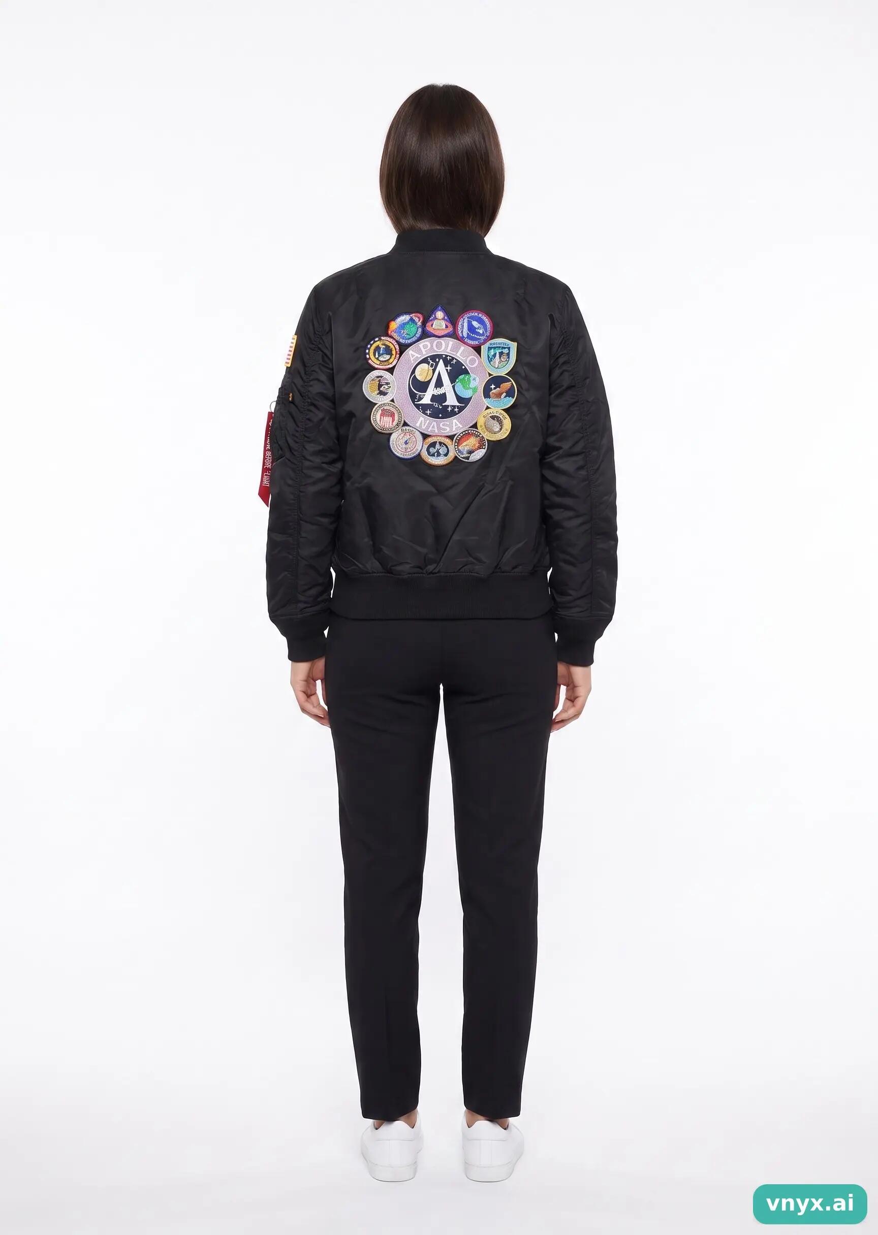 Second Life - Vintage Alpha Industries Jet Black Bomber Jacket Women S 4/5