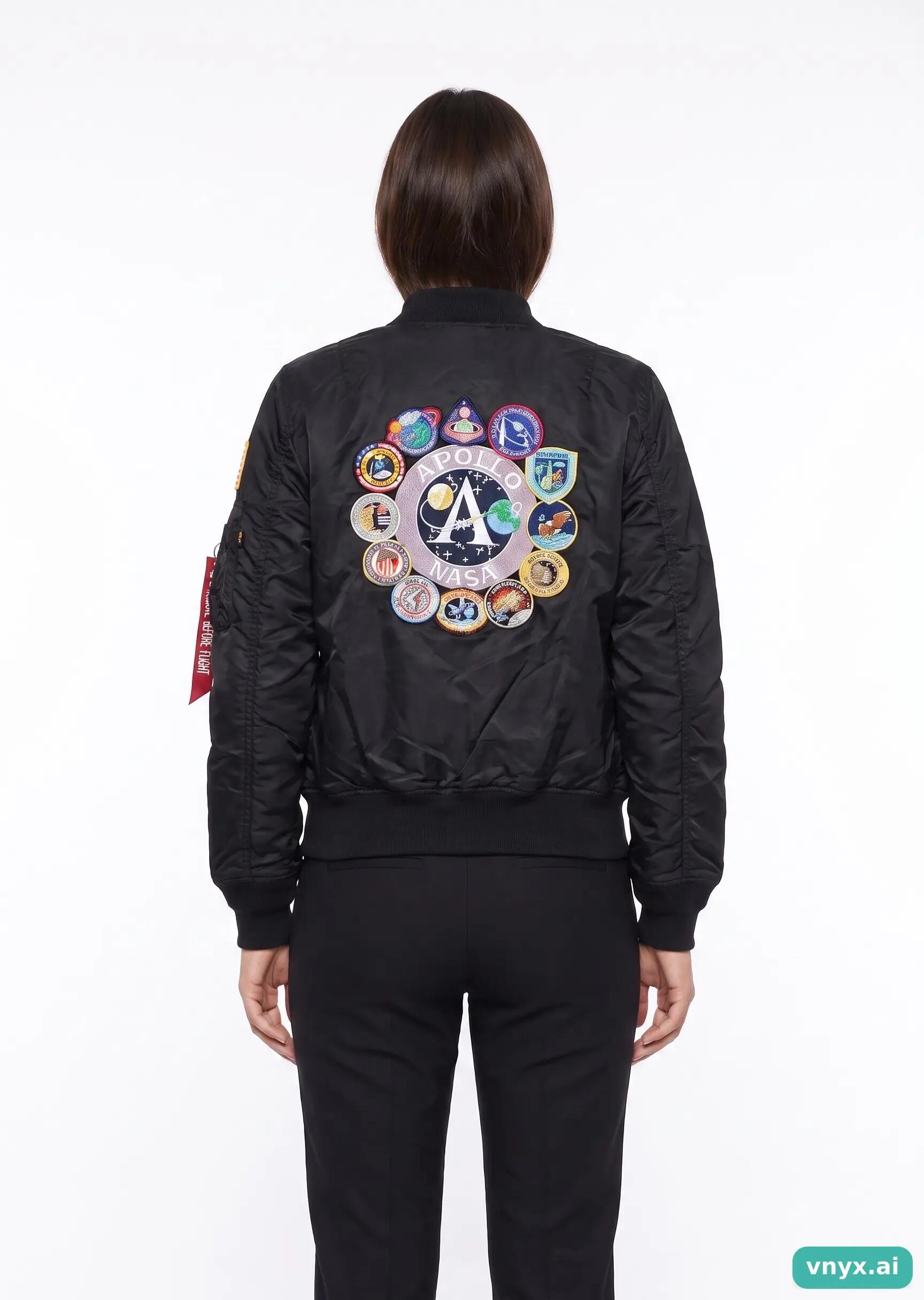 Second Life - Vintage Alpha Industries Jet Black Bomber Jacket Women S 2/5