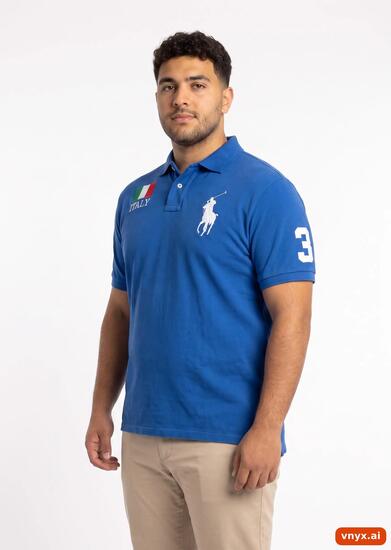 Second Life - Vintage POLO RALPH LAUREN Blue Polo Shirt Men L