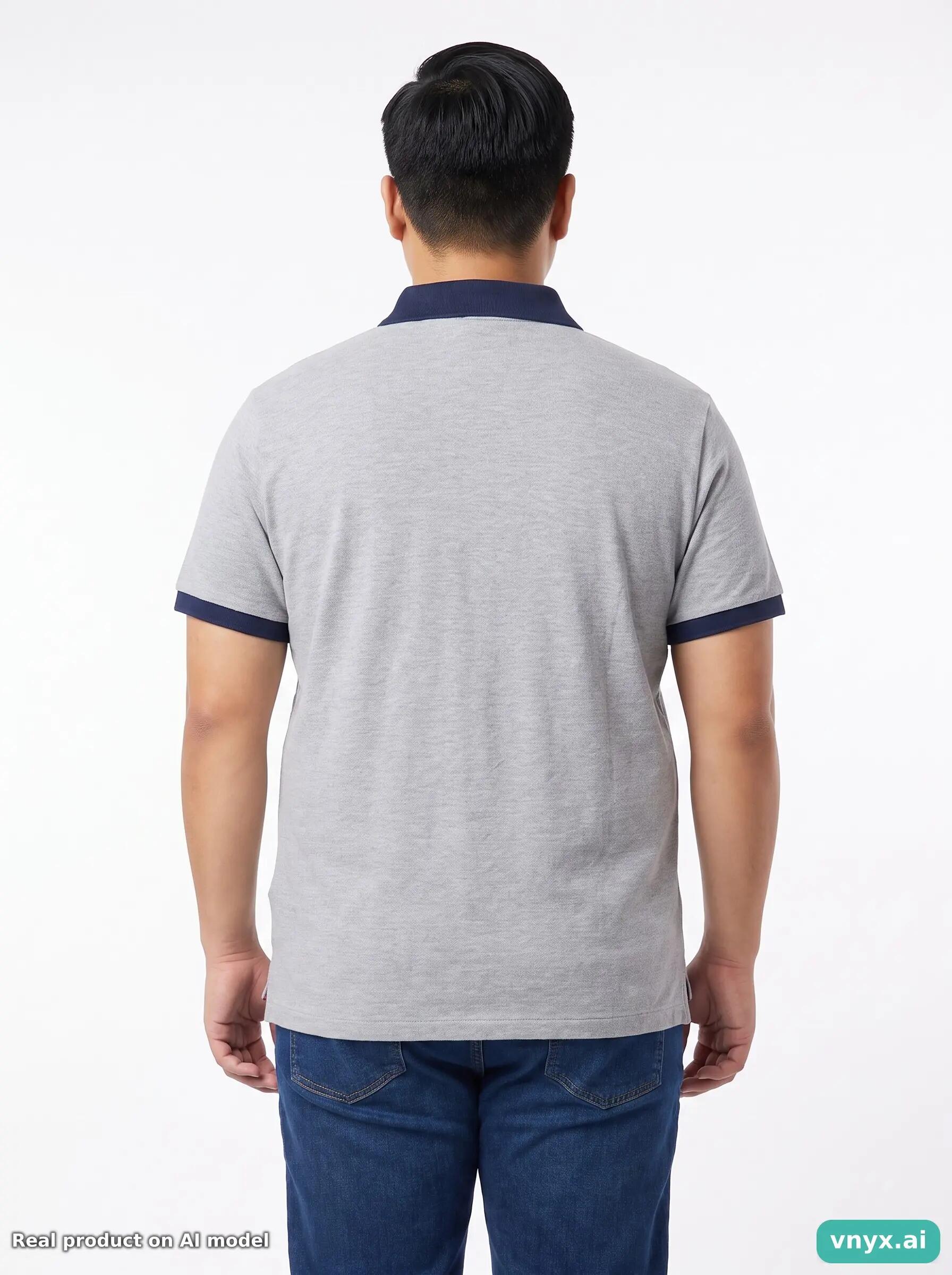 Second Life - Vintage POLO RALPH LAUREN Light Grey Polo Shirt Men L 5/5