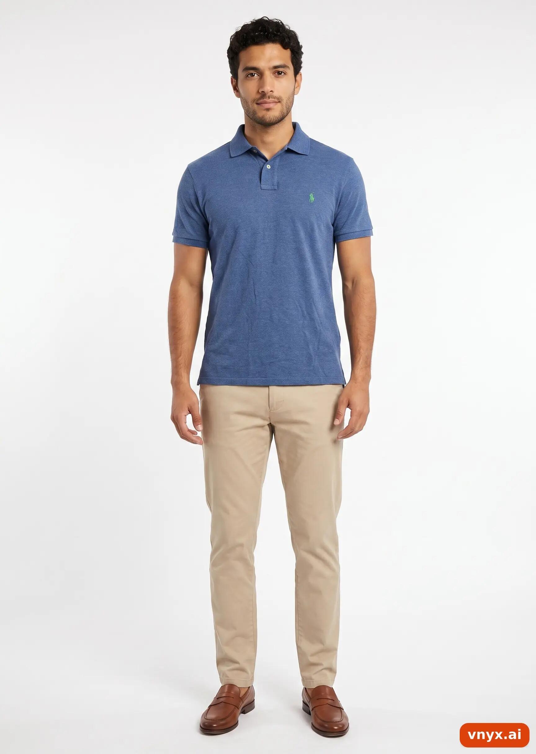 Second Life - Vintage POLO RALPH LAUREN Blue Polo Shirt Men M 3/5