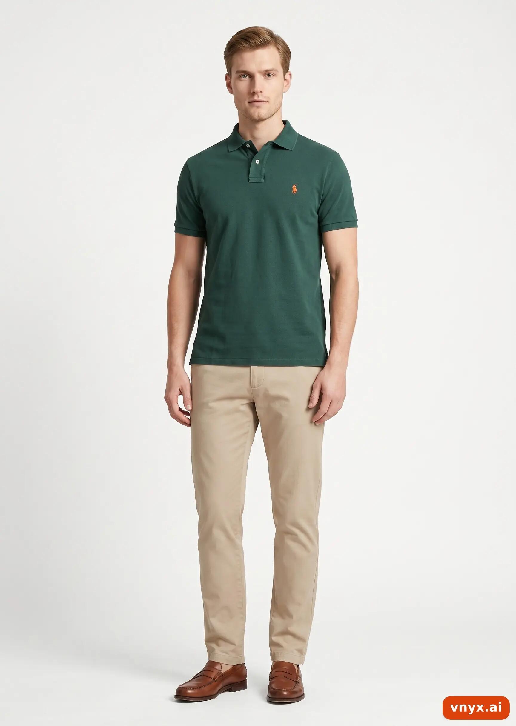 Second Life - Vintage POLO RALPH LAUREN Green Polo Shirt Men M 3/5